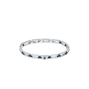 MASERATI-ARM-RING-JM124AVD39-Ανδρικό-Βραχιόλι-Δίχρωμο-Με-Μπλε-Τρίαινα